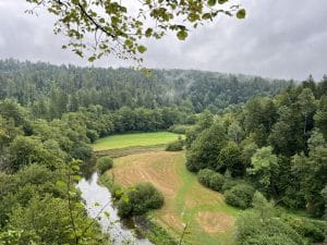 Panoramic view of the Rakov Škocjan valley and River Rak in Slovenia